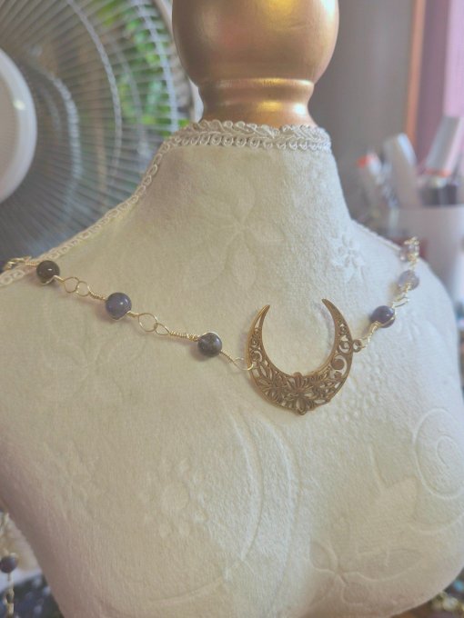 Pendentif  collier soleil ou lune 