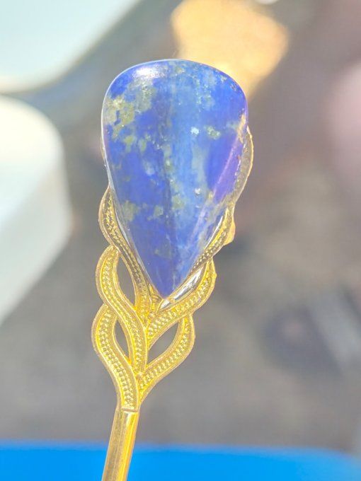 Pic à chignon lapis lazuli 