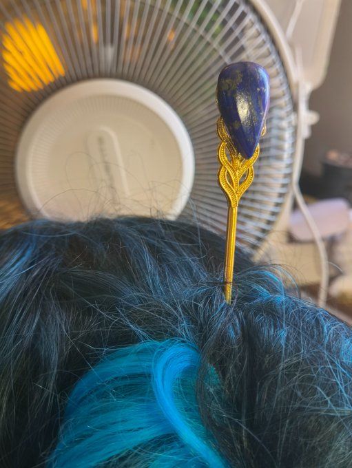 Pic à chignon lapis lazuli 