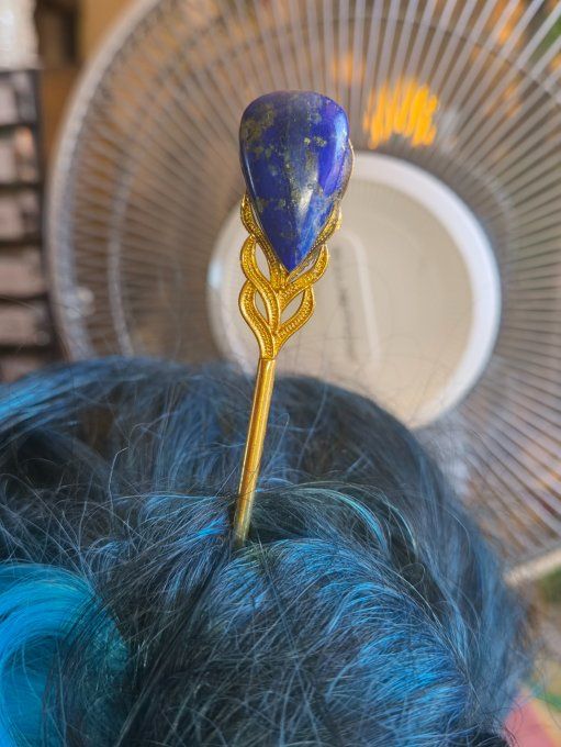 Pic à chignon lapis lazuli 