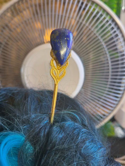 Pic à chignon lapis lazuli 