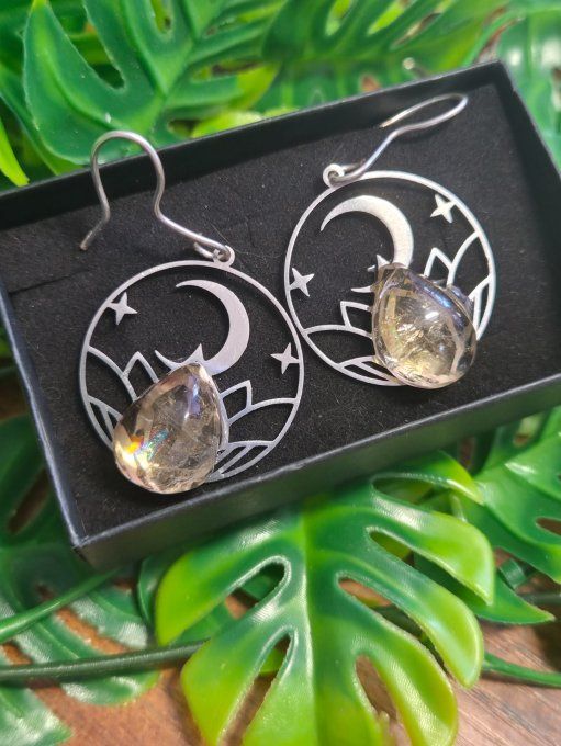 Boucles D’Oreilles Citrine ✨ Pierre De L’abondance et joie
