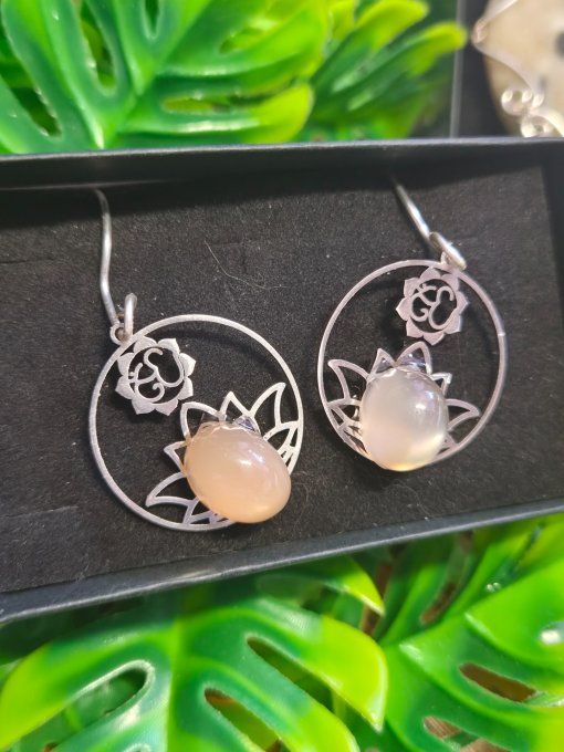 Boucles Pierre de lune Hecatolite