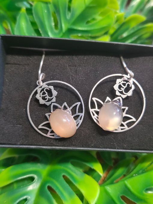 Boucles Pierre de lune Hecatolite
