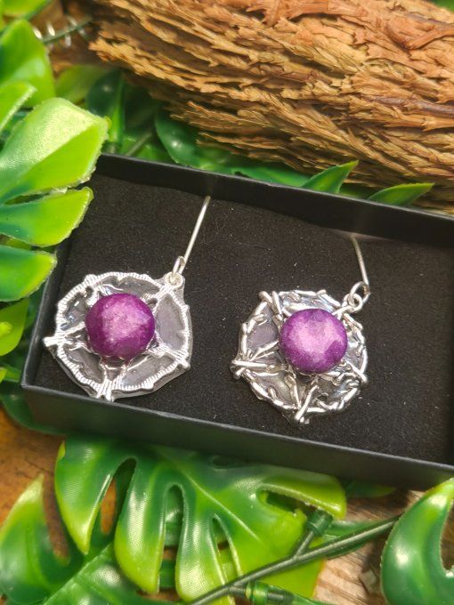Boucle d’Oreille Sugilite - Paix Intérieure & Delivrance  
