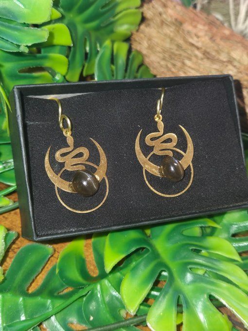 Boucle d'oreille  chrysoberyl Oeil de chat-Protection et peurs