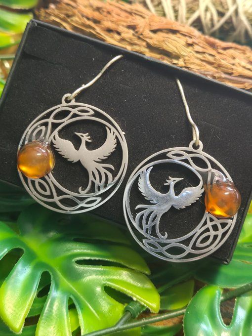 Boucles d'oreilles Cornaline - Phénix