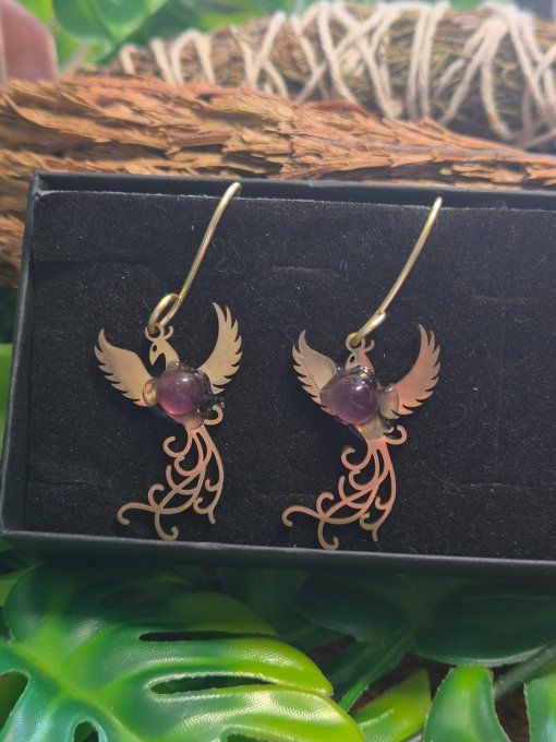  Boucles d’oreille Améthyste -serenité et Apaisement 