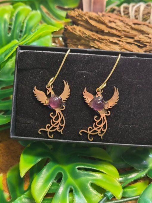  Boucles d’oreille Améthyste -serenité et Apaisement 