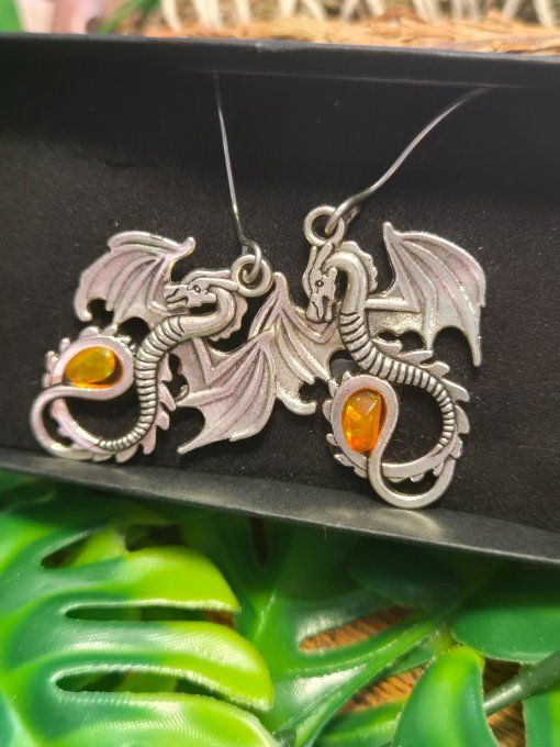 Boucle d'oreille Opale de feu 