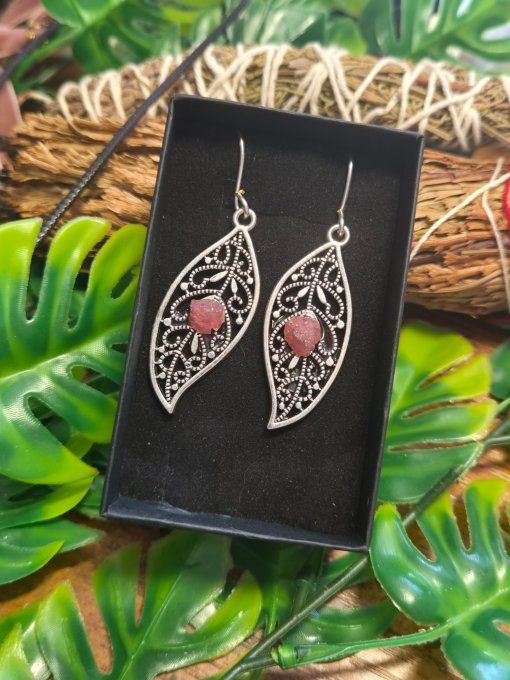 Boucle d’oreille  Tourmaline rose (Rubellite )✨Blessure Émotionnelle et Protection  -