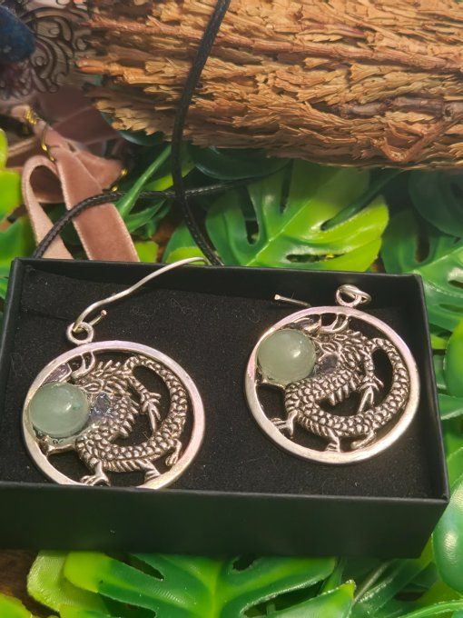 Boucle d’oreille Aventurine Verte 