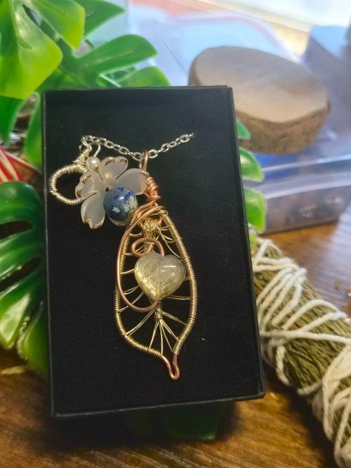 Amulette mica -Lepidolite dorée