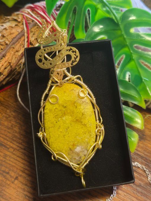 Amulette Or -Opale verte - Prospérité et jeunesse 