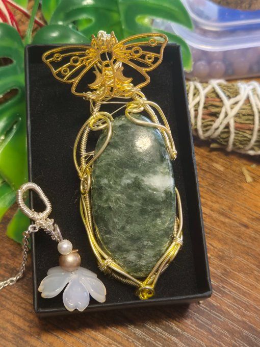 Pendentif Fuschite :Muscovite Verte 