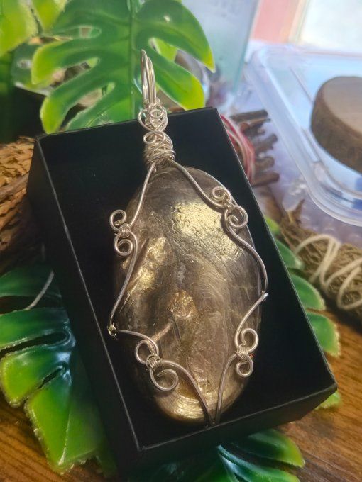 Amulette mica -Lepidolite dorée - star
