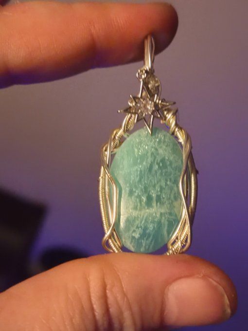 Pendentif Amazonite Pierre Naturelle - pour Bien-être 