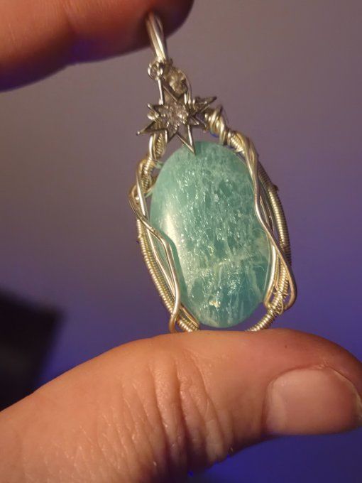 Pendentif Amazonite Pierre Naturelle - pour Bien-être 