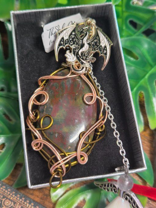Pendentif Jaspe Sang De Dragon – Amulette De protection