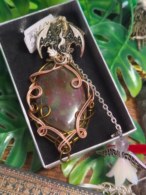 Pendentif Jaspe Sang De Dragon – Amulette De protection
