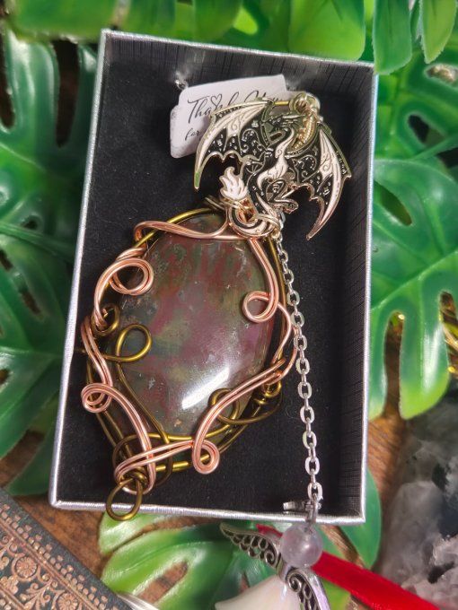 Pendentif Jaspe Sang De Dragon – Amulette De protection