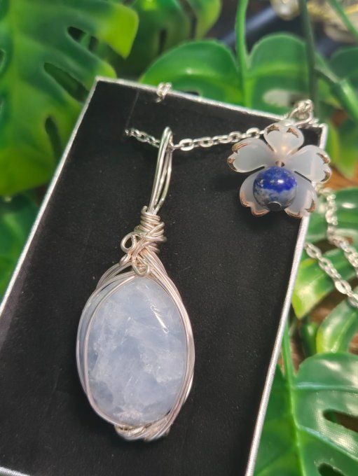Pendentif Celestite : -apaisement & Reconfort .  - Copie