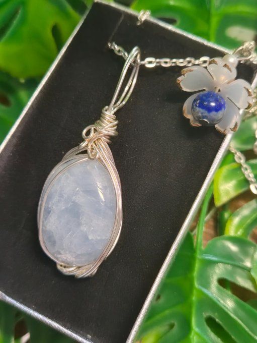 Pendentif Celestite : -apaisement & Reconfort . - Copie