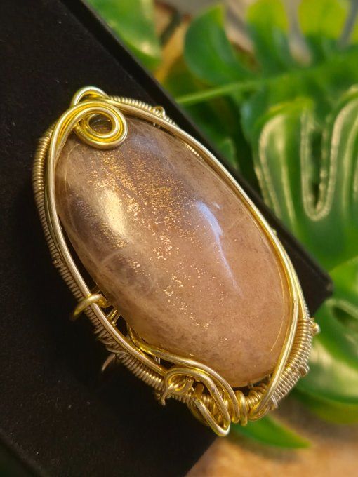 Bague Pierre de soleil Noire -force et confiance