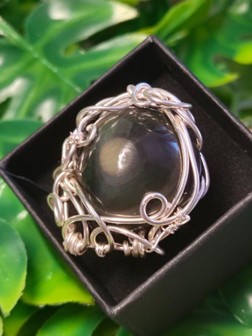 Bague  chevalière œil céleste  -Protection & Clarté   
