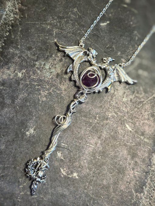 Clé griffon et Dragon , sugilite 