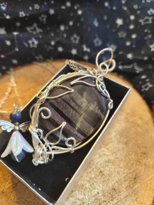 Pendentif Hypersthène -Ancrage et protection 