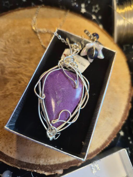 Pendentif stichtite argent : Compassion liberation
