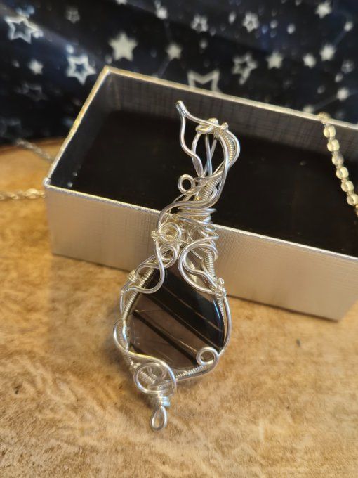 Pendentif Obsidienne Midnight Lace – Clairvoyance & Protection