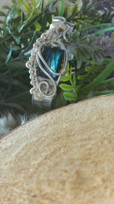 Bracelet Labradorite bleu 