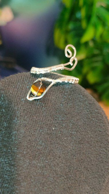 bague Oeil de tigre perle