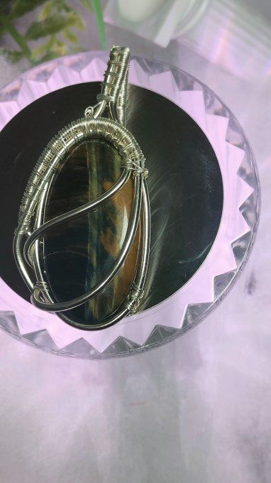 Amulette Oeil de Tigre BLEU ( oeil de loup) 