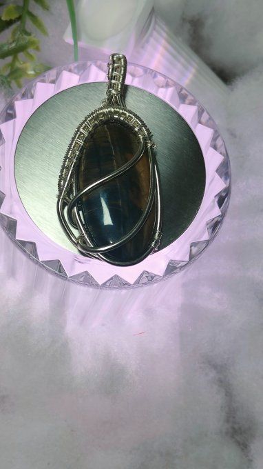 Amulette Oeil de Tigre BLEU ( oeil de loup) 