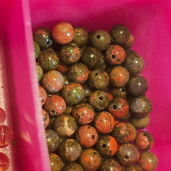 Bracelet unakite - 6 ou 8 mm