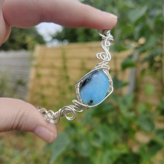 Collier Charms Hemimorphite :pierre des procrastinateurs