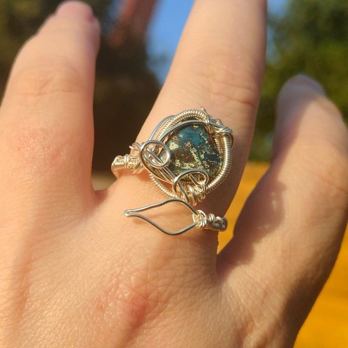 Bague Azurite -ajustable ✨pierre de clarté et de sérénité ✨