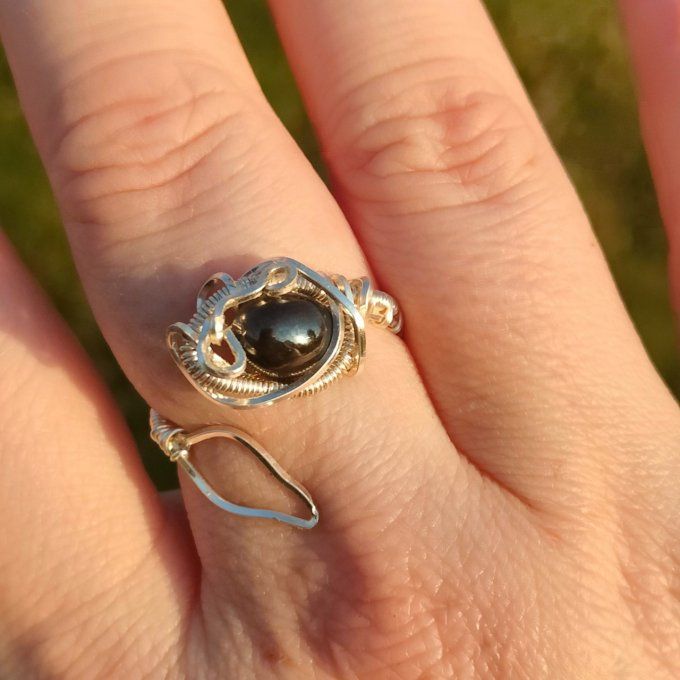Bague hématite ajustable -promo✨Ancrage, Protection et Équilibre