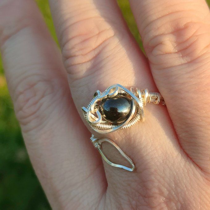 Bague hématite ajustable -promo✨Ancrage, Protection et Équilibre