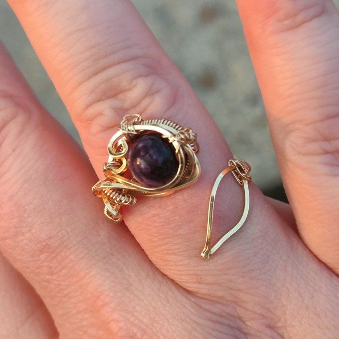 bague charoite ajustable