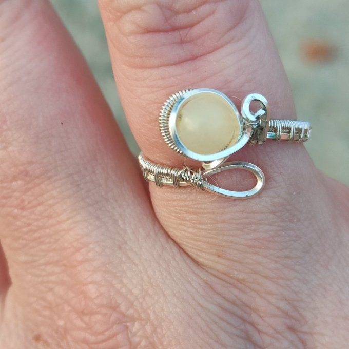 Bague jade jaune 