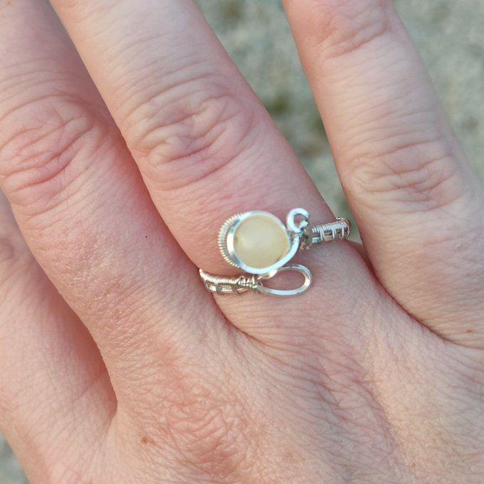Bague jade jaune 
