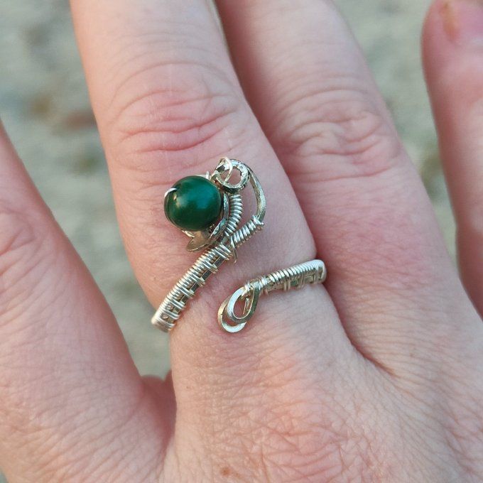 Bague perle d'émeraude 