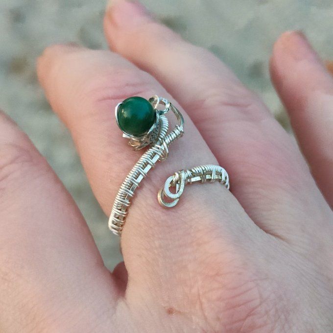 Bague perle d'émeraude 