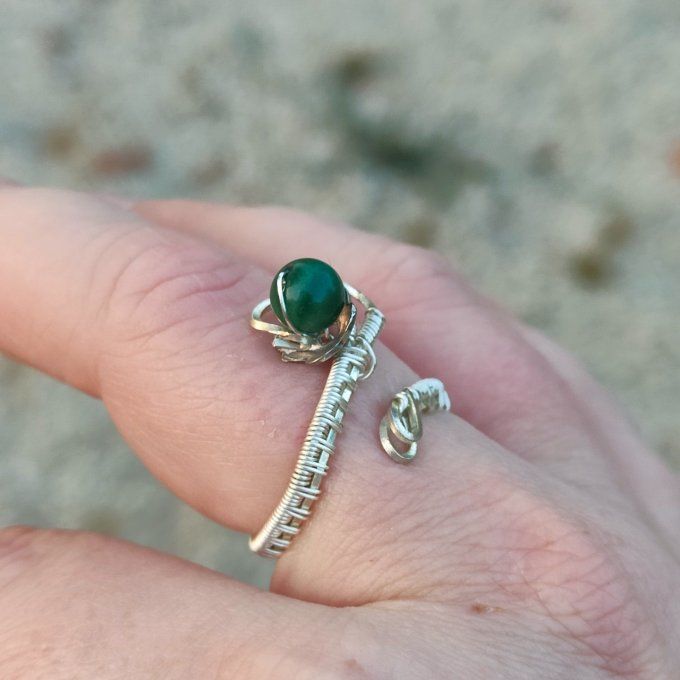 Bague perle d'émeraude 