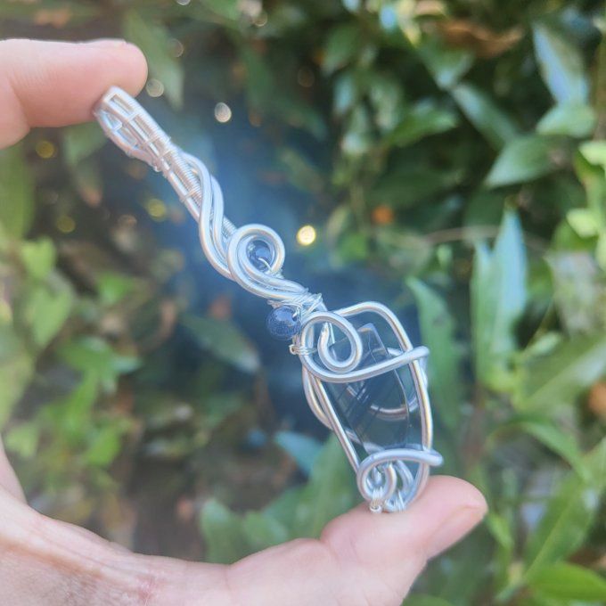 Amulette l'âme des cieux - obsidienne midnight lace 