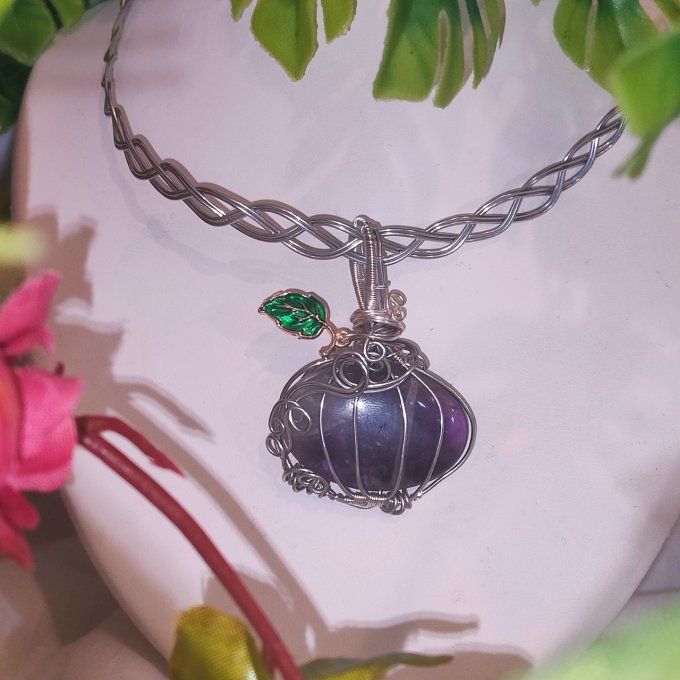 Amulette Améthyste chevron Citrouille ✨promo
